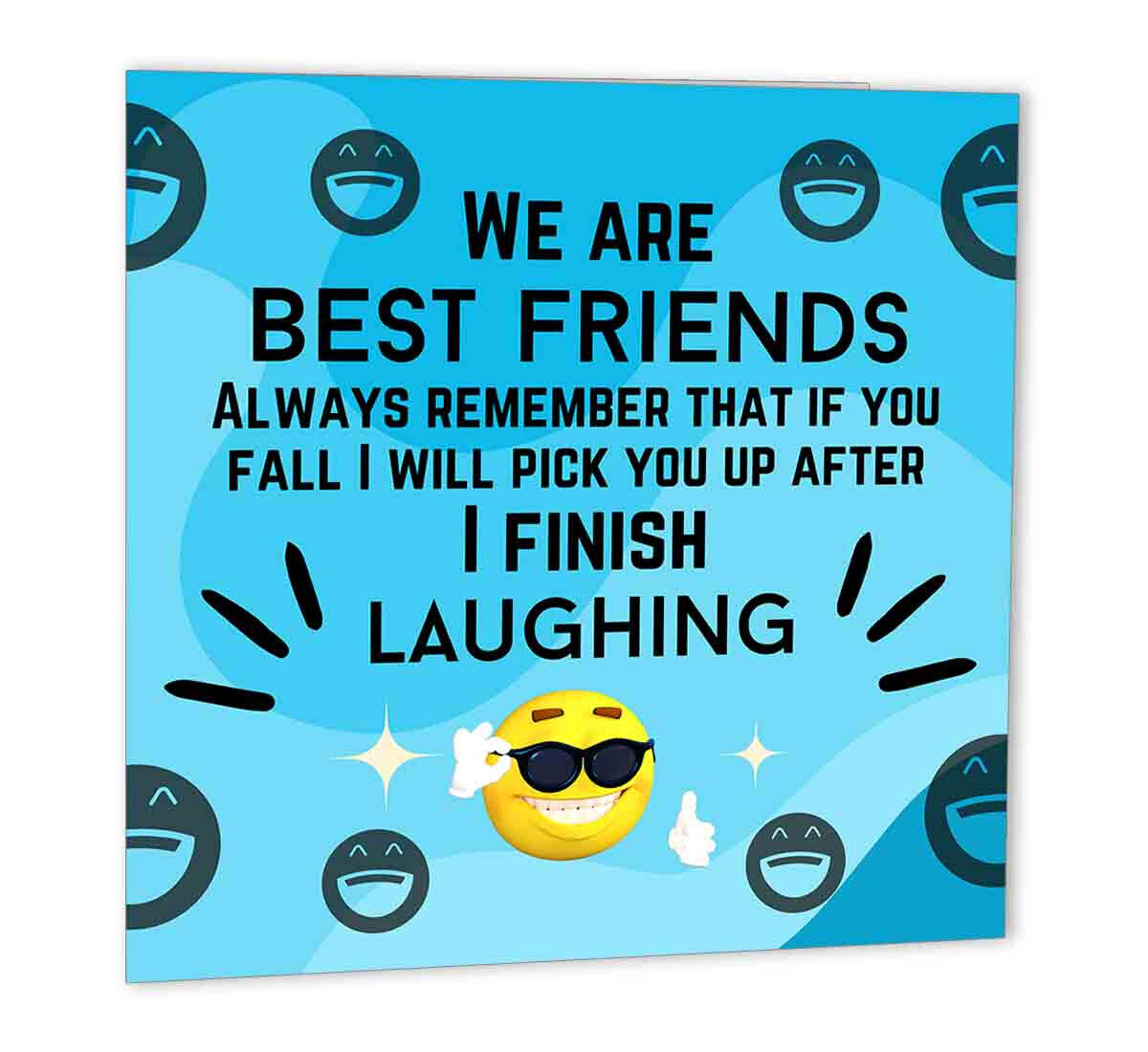 Funny Birthday Cards for Best Friends Bestie birthday card 147x147mm friendship - Purple Fox Gifts