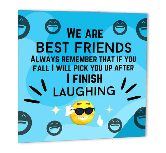 Funny Birthday Cards for Best Friends Bestie birthday card 147x147mm friendship - Purple Fox Gifts
