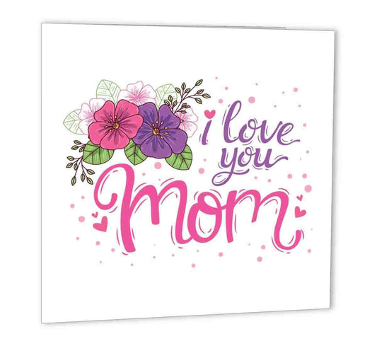 Birthday Card for Mom I love you mom - Love Heart Happy Birthday Mother's Day C - Purple Fox Gifts