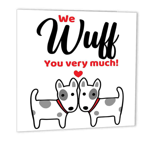 Birthday Cards from the Dog - We Wuff You - funny Cute dog birthday - Purple Fox Gifts