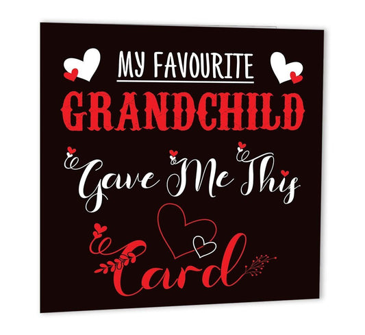 Funny Grandparents Birthday Card for Grandma Grandad Favorite Grand Child 147 x - Purple Fox Gifts
