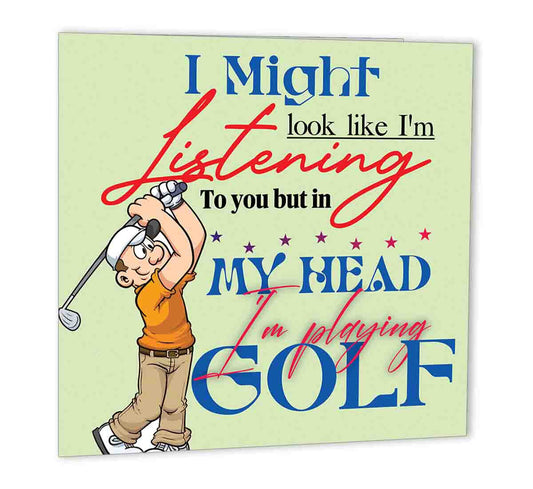 Golfers Birthday Card Golfing Golf Player 147 x 147mm - Purple Fox Gifts