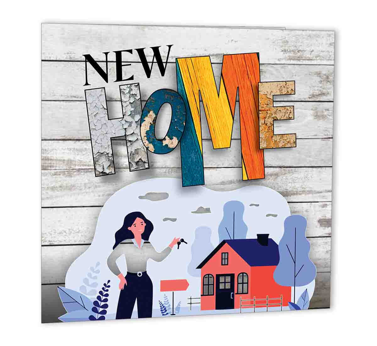 New Home  Card Housewarming Card - Congratulations moving house womens card - Purple Fox Gifts