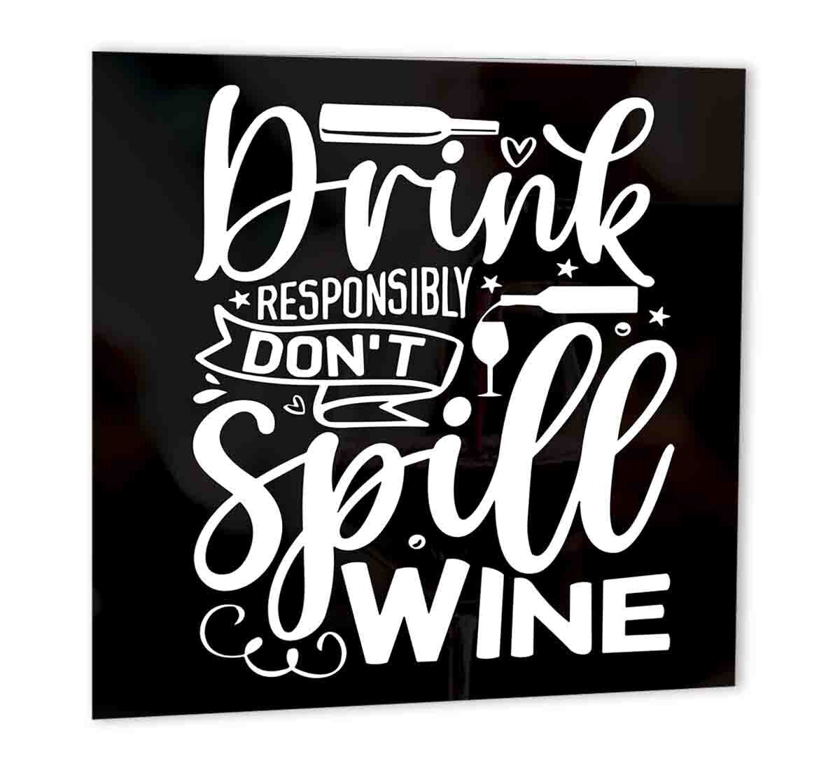 Drink Wine Responsibily Funny Birthday Card for Wine Drinker 47 x 147mm - Purple Fox Gifts
