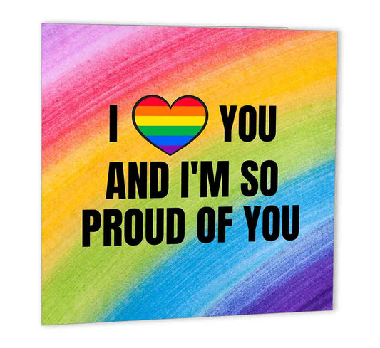 LGBTQIA+ Proud of You Birthday Card Rainbow Gay Pride Card Coming Out - Purple Fox Gifts