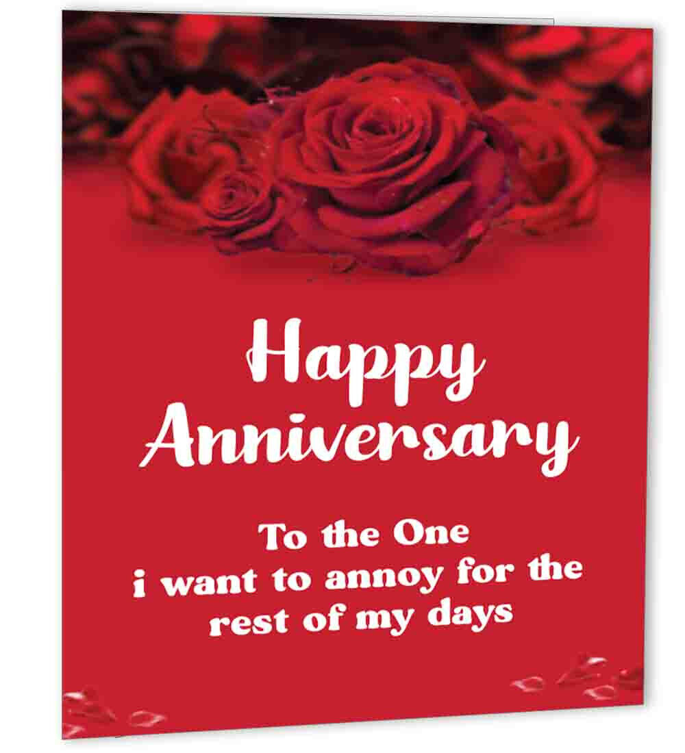 Funny Anniversary Card - I want to annoy you - 150 x 150mm Happy Anniversary - Purple Fox Gifts