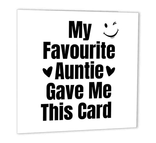 Birthday Card For Neice Nephew From Aunty Favourite Aunty 148 x 148mm - Purple Fox Gifts