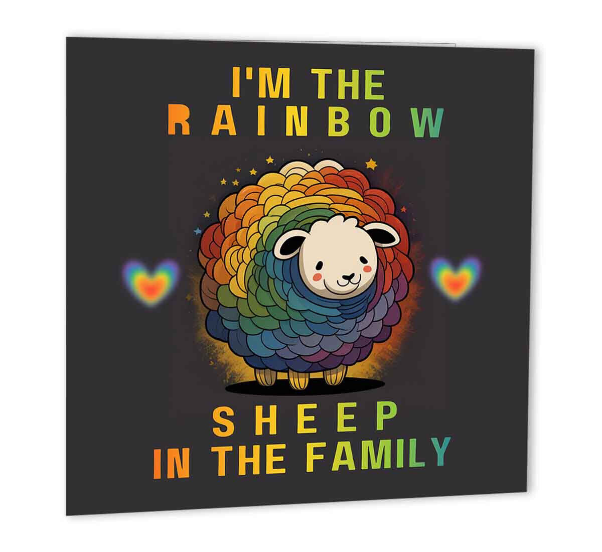LGBTQIA+ Birthday Card Rainbow Sheep Gay Pride Card Gift - Purple Fox Gifts