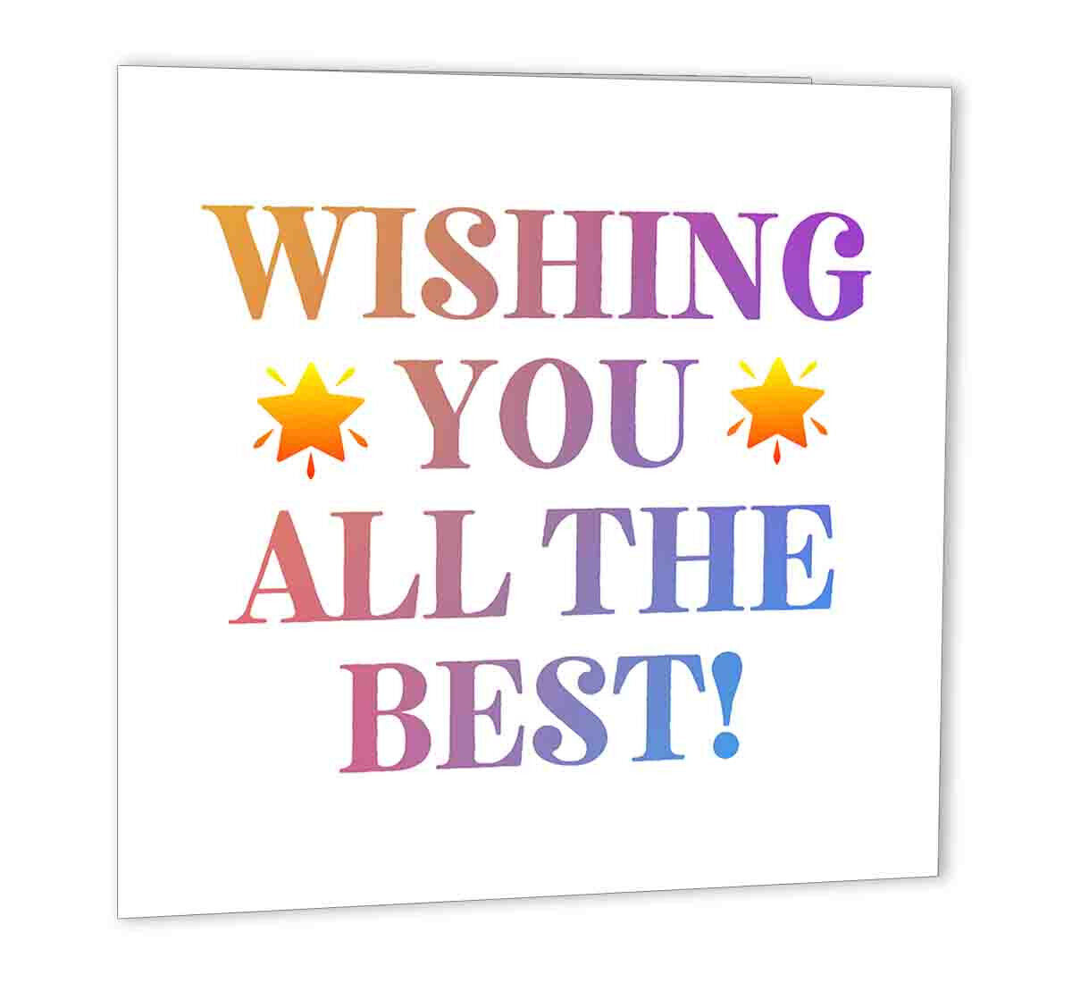 Best Wishes Card - Wishing you all the best 148x148mm - Purple Fox Gifts