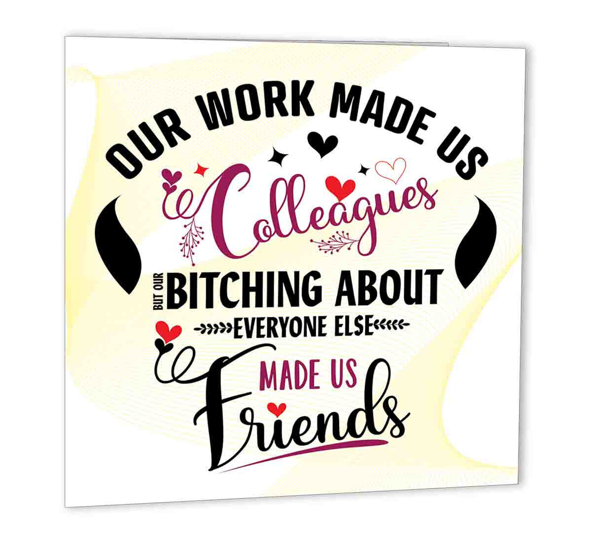 Colleague Birthday Card Co Worker - Chance made us Colleagues 147 x 147mm - Purple Fox Gifts