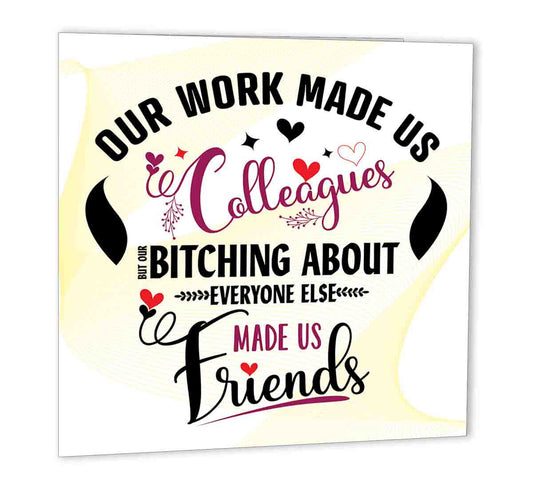 Colleague Birthday Card Co Worker - Chance made us Colleagues 147 x 147mm - Purple Fox Gifts
