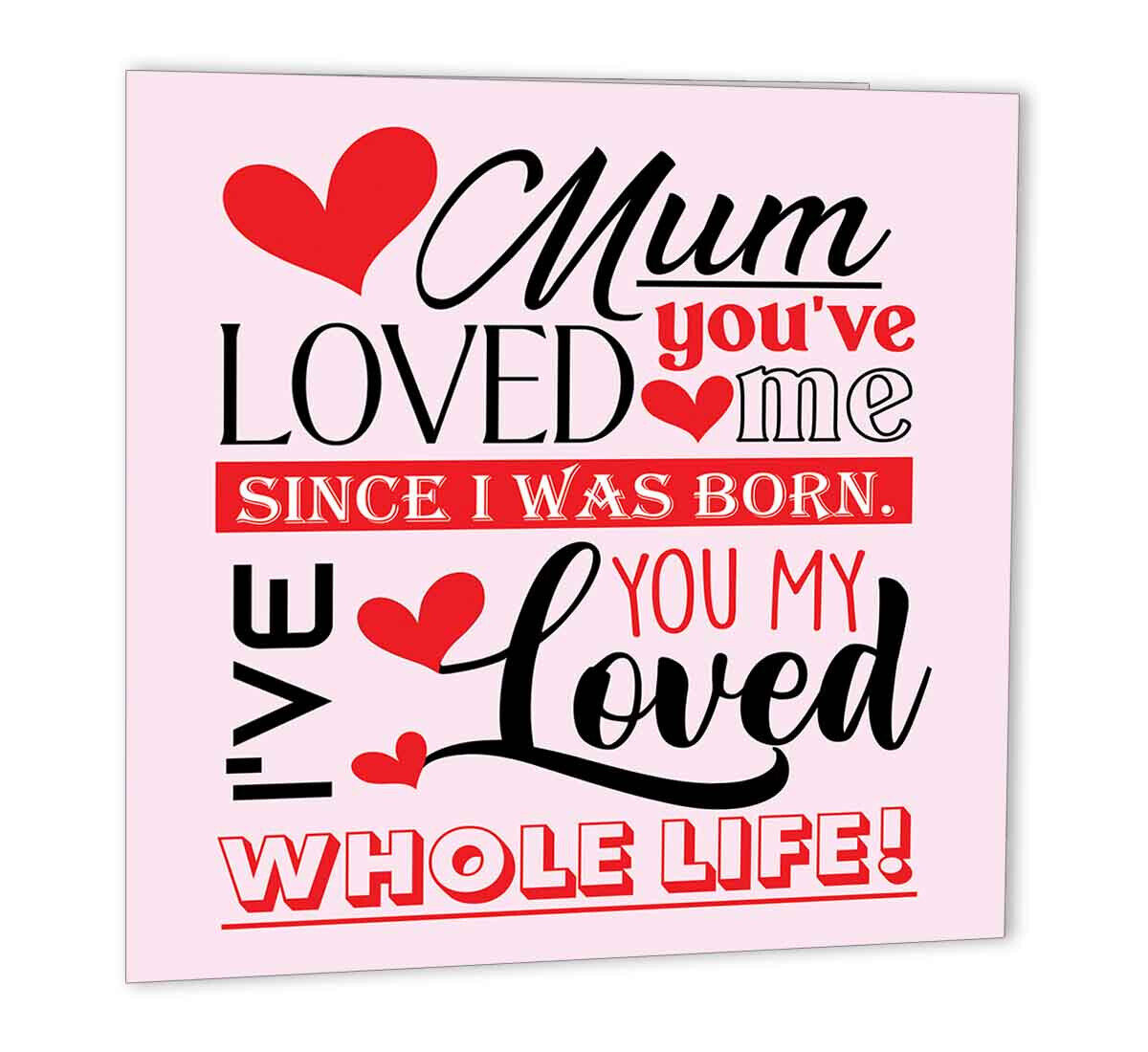 Mums Birthday Card From Daughter Son Sweet Cute Mum Mother Mom 148 x 148mm - Purple Fox Gifts