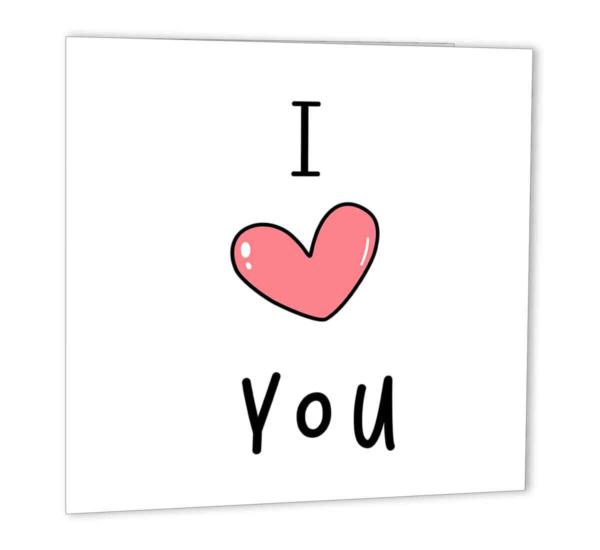 I Love You - Cute Anniversary Birthday Card for boyfriend Girlfriend partner - Purple Fox Gifts