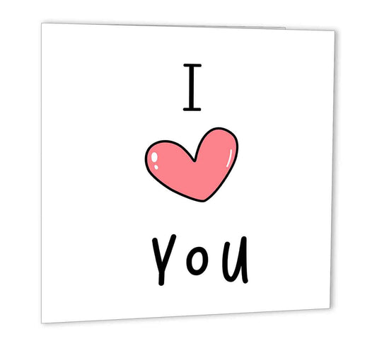 I Love You - Cute Anniversary Birthday Card for boyfriend Girlfriend partner - Purple Fox Gifts