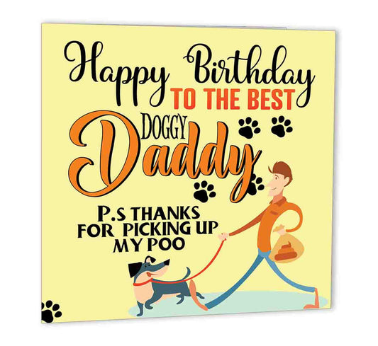 Birthday Cards for Him from the Dog - Best Dog Daddy - funny birthday boyfriend - Purple Fox Gifts