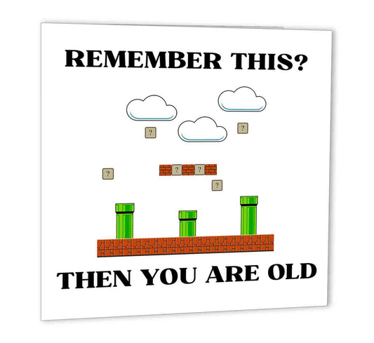 Funny Birthday Card Retro Game - Remember This - Dad Friend Grandad 47 x 147mm - Purple Fox Gifts