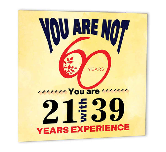 Funny 60th Birthday Card 147 x 147mm You are not 60 Funny birthday card for dad - Purple Fox Gifts