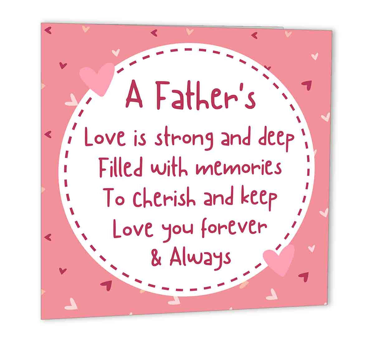 Dad Birthday Card Fathers Day Card From Son Daughter Best Daddy 147 x 147mm - Purple Fox Gifts