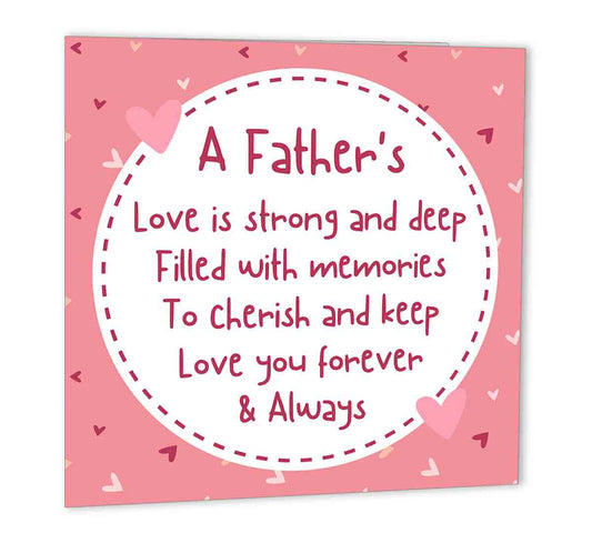 Dad Birthday Card Fathers Day Card From Son Daughter Best Daddy 147 x 147mm - Purple Fox Gifts