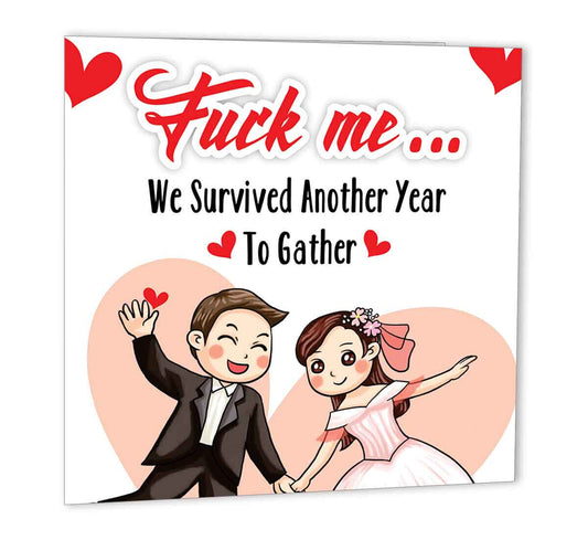 Funny Rude Anniversary Card for Wife or Husband - F*ck Me Cards for partner - Purple Fox Gifts