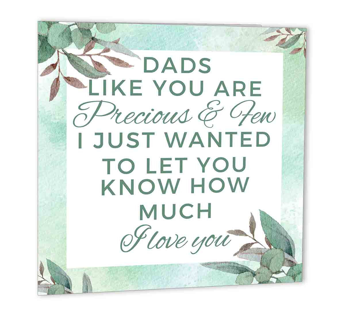 Birthday Card For Dad Fathers Bday 147 x 147mm Precious & Few Daddy Papa - Purple Fox Gifts