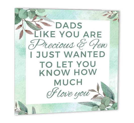 Birthday Card For Dad Fathers Bday 147 x 147mm Precious & Few Daddy Papa - Purple Fox Gifts