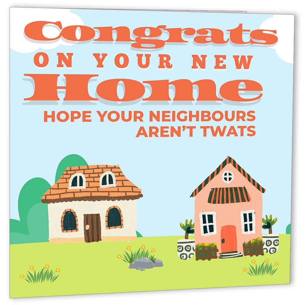 Rude Happy New Home Card - Tw**s - funny Congratulations House warming Cards - Purple Fox Gifts