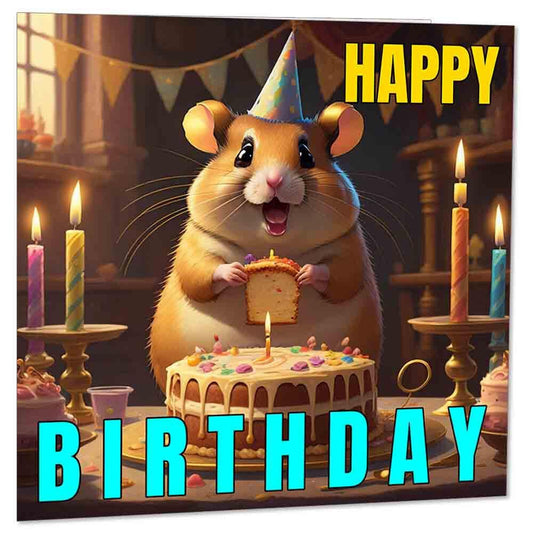Guinea Pig Birthday Card | Cute guinea pig cards 145 x 145mm - Purple Fox Gifts
