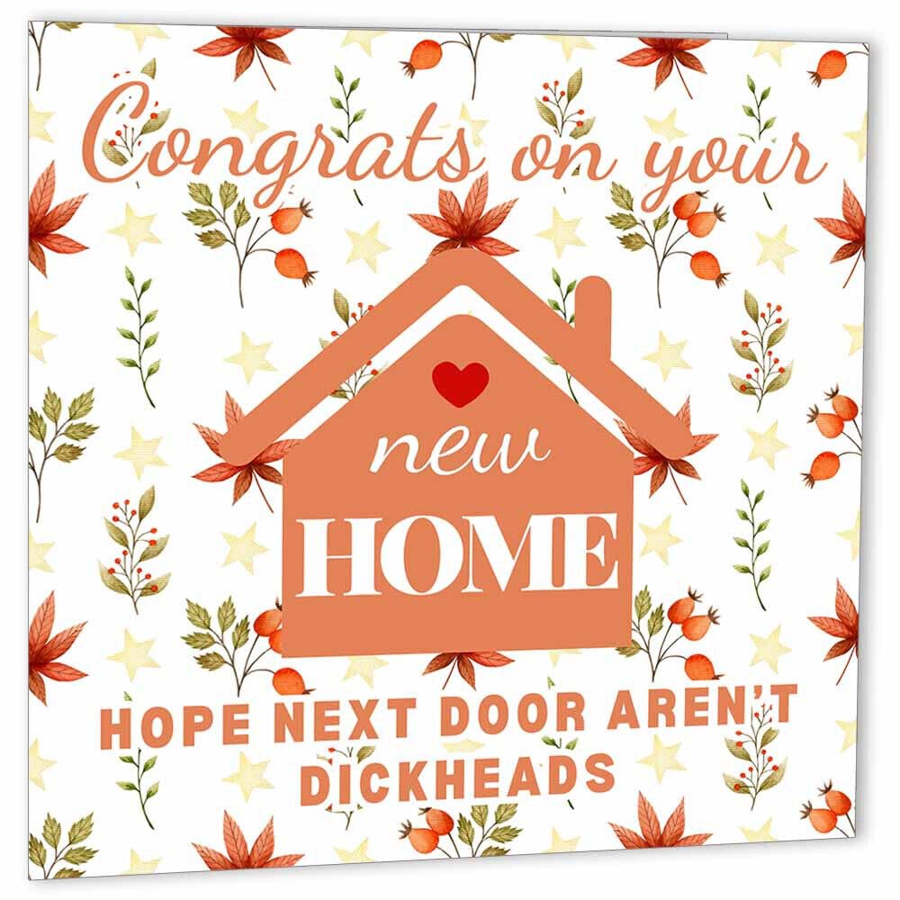 Rude New Home Card - Di**Heads - funny Congratulations House warming card joke - Purple Fox Gifts