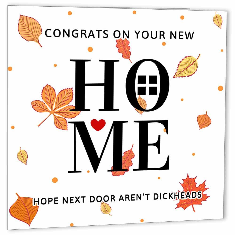 Funny Rude Happy New Home Card - Congratulations House warming Cards - Purple Fox Gifts