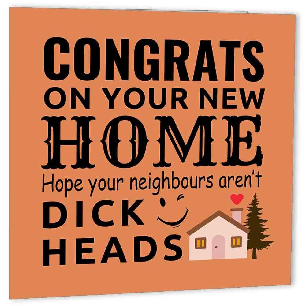 Funny Happy New Home Card - New Neighbours - Rude Housewarming Congratulations - Purple Fox Gifts