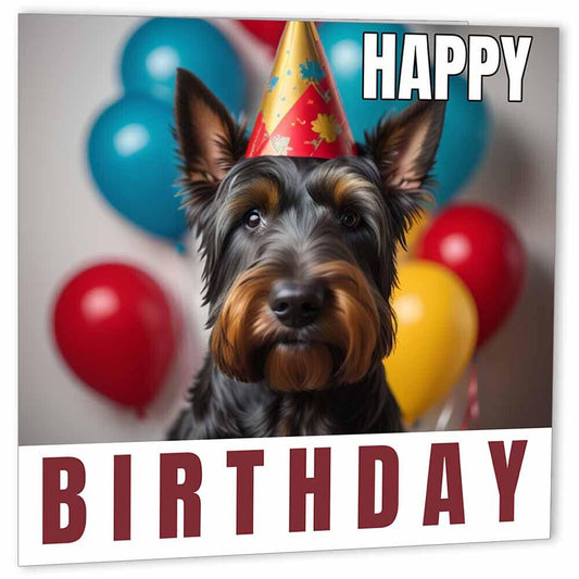Scottish Terrier Birthday Card 147 x 147mm Scottie Dog Card - Purple Fox Gifts