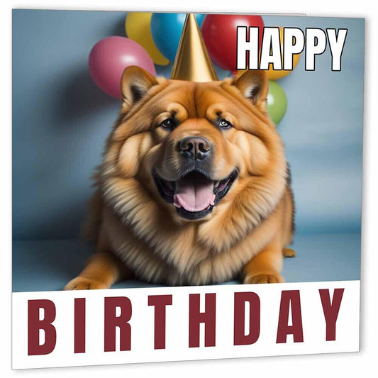 Chow Chow Dog Birthday Card 147 x 147mm - Purple Fox Gifts