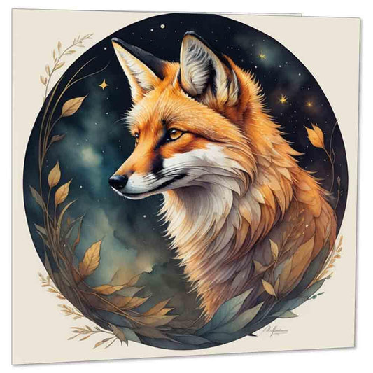 Beautiful Fox Greeting Card Birthday Card Watercolour Fox Anima1s 145 x 145mm - Purple Fox Gifts