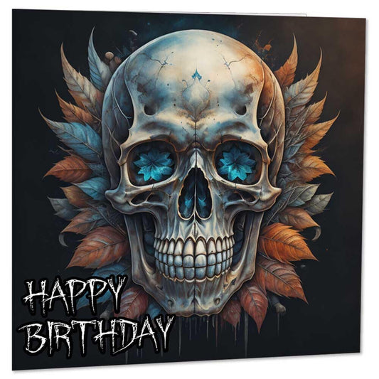 Skull Birthday Card 145 x 145mm - Purple Fox Gifts