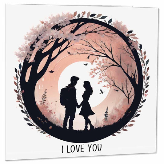 I love you Anniversary Card for Wife Husband Birthday Card boyfriend Girlfriend - Purple Fox Gifts