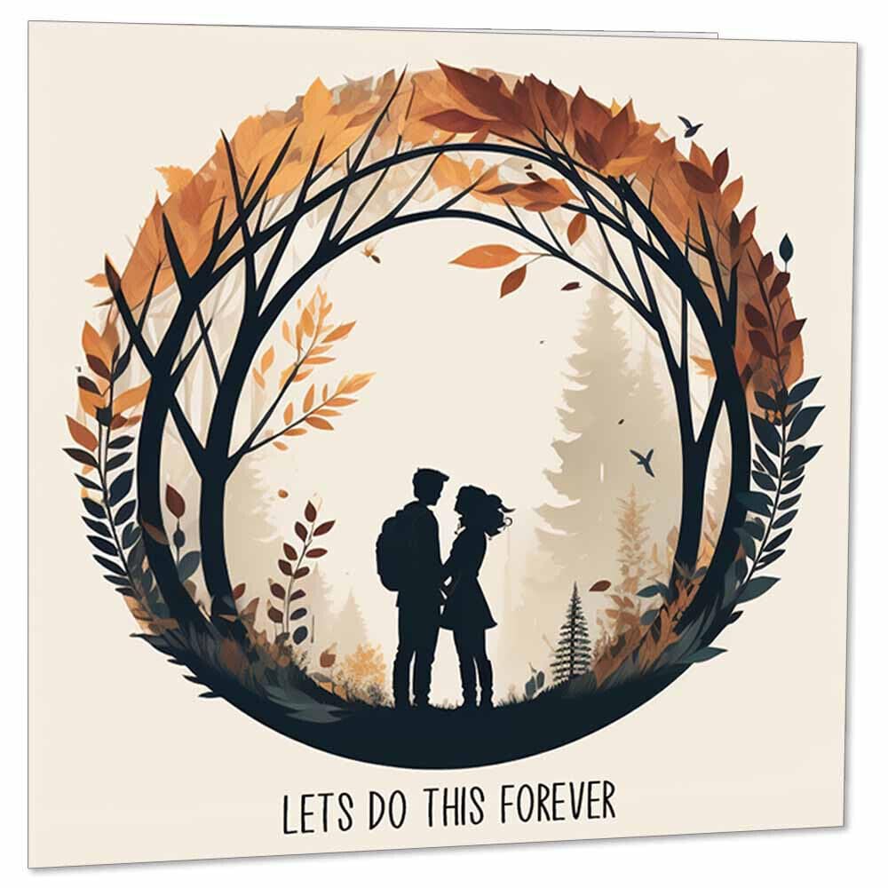 Anniversary Cards - Lets do this forever - Boyfriend Girlfriend Wife 145 x 145mm - Purple Fox Gifts