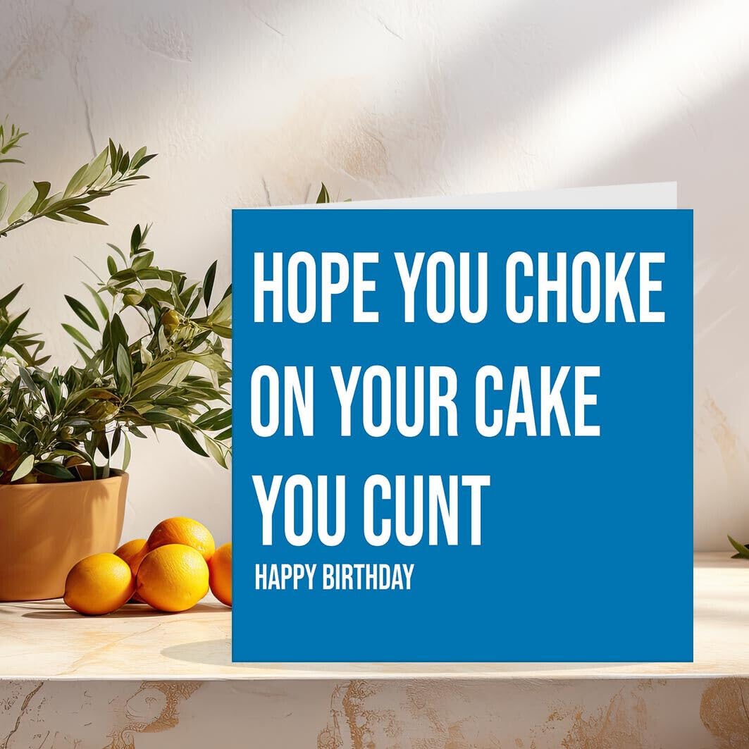 Rude Birthday Cards - You C*nt - Funny Offensive birthday Cards for Best Friend - Purple Fox Gifts