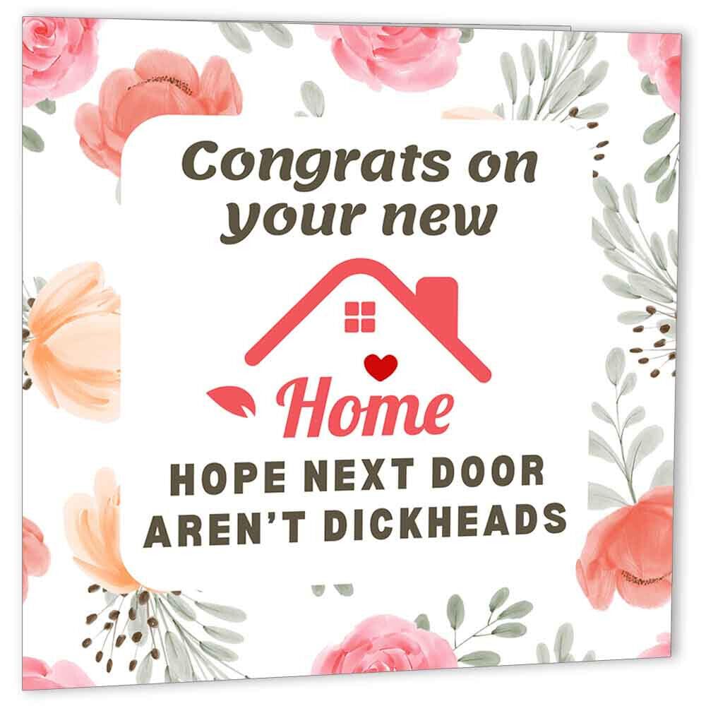 Rude New Home Card - Di**Heads - funny Congratulations House warming card banter - Purple Fox Gifts