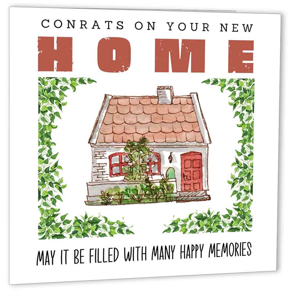 Happy New Home Card - Happy Memories - Housewarming Cards New House Card - Purple Fox Gifts