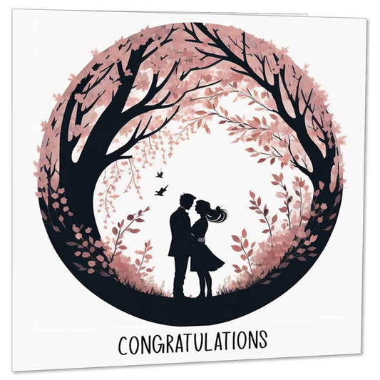 Congratulations Card for Couples - Engagement Anniversary Expecting 145 x 145mm - Purple Fox Gifts