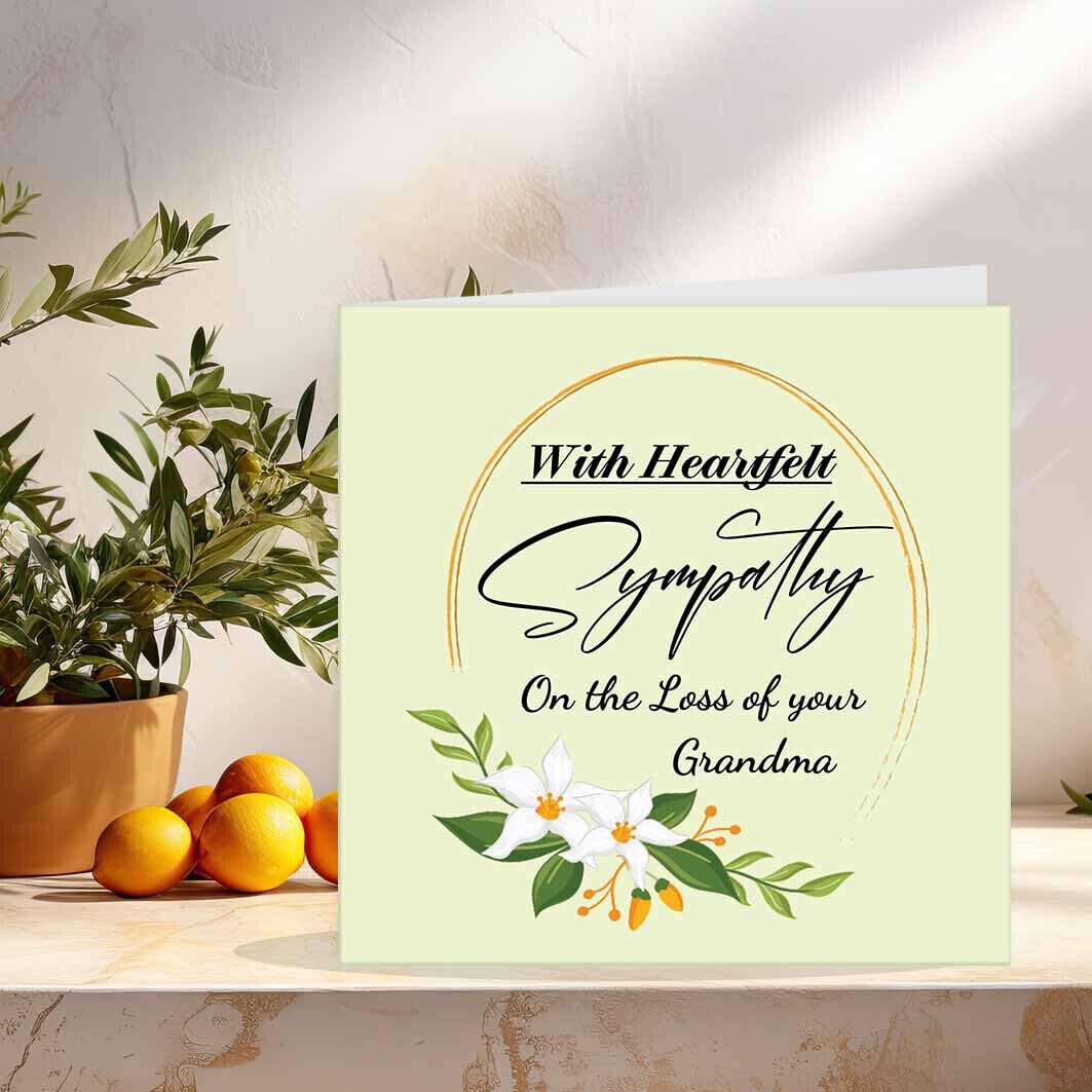 Sorry for your loss GRANDMA sympathy card, condolences Bereavement - Purple Fox Gifts