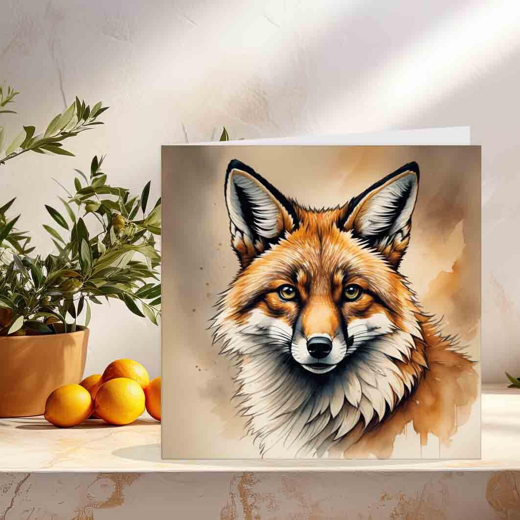 Fox Greeting Card Fox Birthday Card 145 x 145mm - Purple Fox Gifts