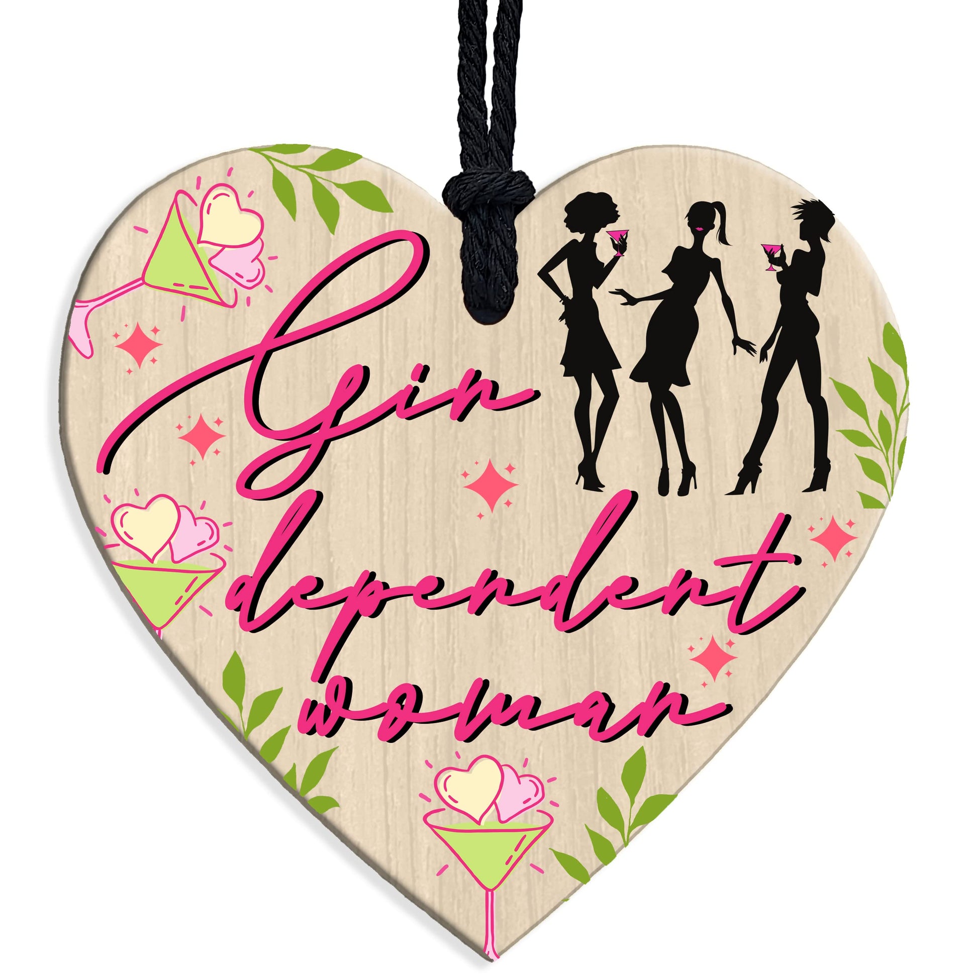 Gin dependant Woman Funny Gin Sign Ladies Womens Wall Plaque - Purple Fox Gifts