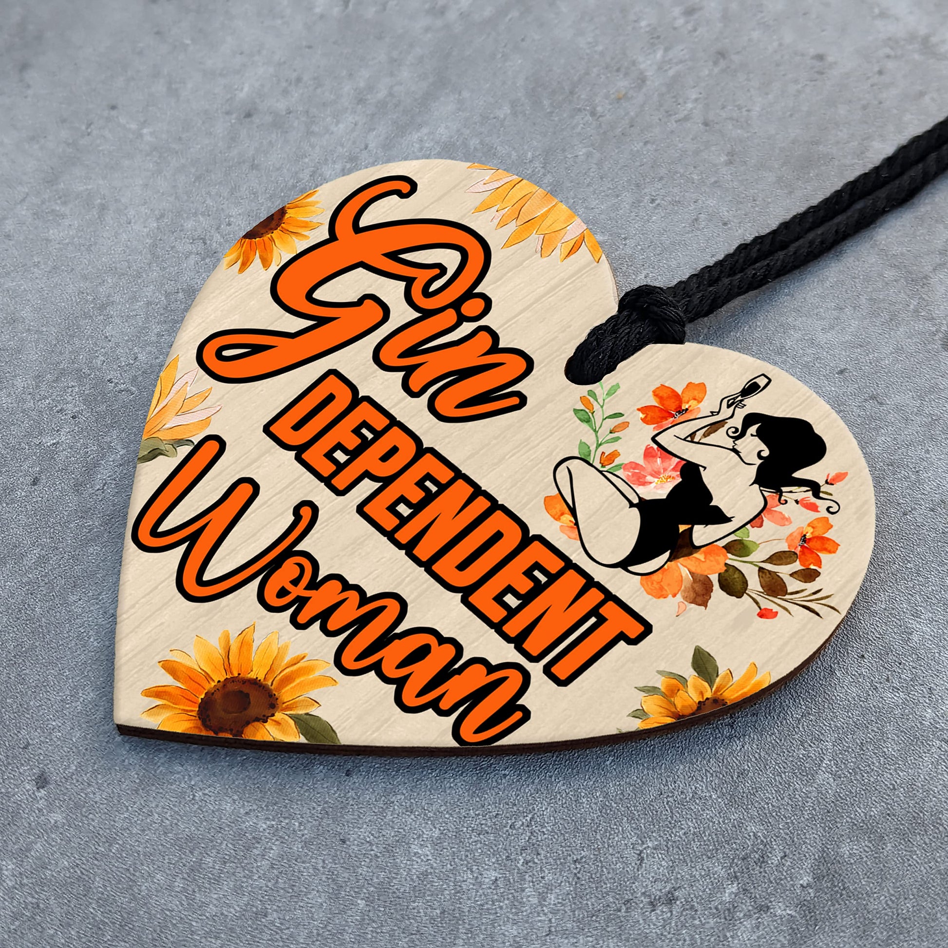 Gin dependant Woman Gin Sign Gift for Ladies independant Womens Wall Plaque - Purple Fox Gifts